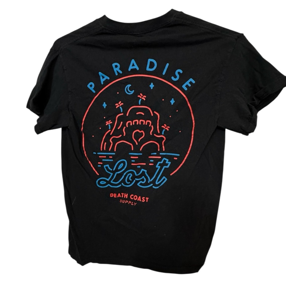Death Coast Supply Surf Skate Lost Paradise Skull Graphic Men’s S T-Shirt MINTY